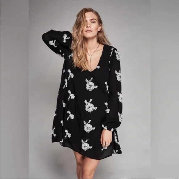 Free People | Dresses | Free People Embroidered Austin Mini Dress | Poshmark